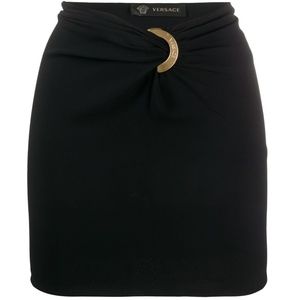 Versace Gathered Logo Ring Skirt